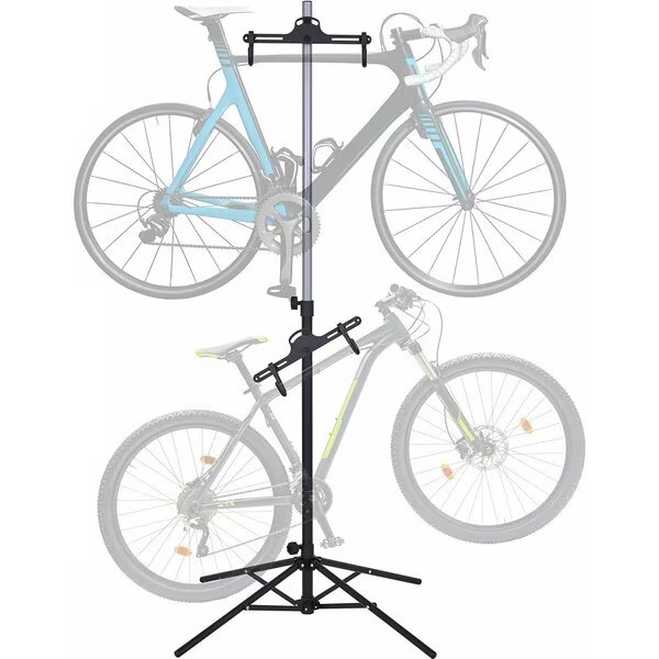 Garage Bike Rack, Freestanding 2 Bicycle Storage with Adjustable Hooks, Raxgo, Mfr#: RGFSBR2